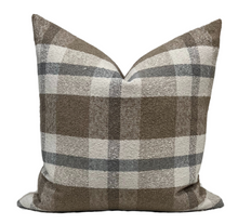 Load image into Gallery viewer, Brown Plaid Pillow Cover
