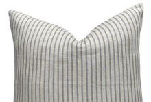 Load image into Gallery viewer, Blue Linen Stripe Pillow Cover
